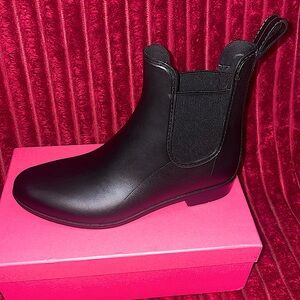 Black Flat Rain boot  Booties